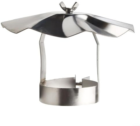 Sombrero de paraguas para estufa de leña, cubierta de tubo de acero inoxidable, protector de malla de chimenea antipájaros (76 mm)