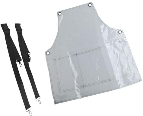 Gralara Küchenschürze, Arbeitsschürze, Mehrzweck-, verschleißfeste Künstlerschürze, Servierschürze für Friseur, Café, Grillen, Tierhandlung, Schwarz 50 Dicke