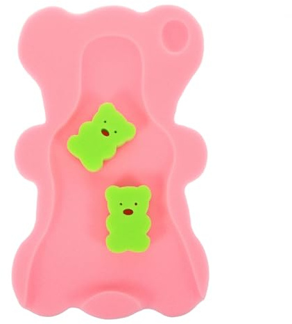 LOORGVEL rutschfeste Badewannenmatte aus Hautfreundlichem Pu Schwamm in Rosa mit Cartoonförmigem Design Sicher für Neugeborene als Badezubehör für Babys Zufällige Farbe