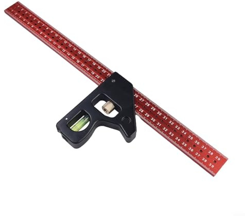 Snowchecking Kombinationswinkel, 400–600 mm, Ingenieur-Geodreieck mit Wasserwaage, Edelstahl-Winkellineal, Tischlerwerkzeuge (400 mm)