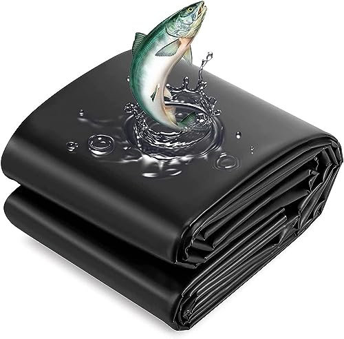 Wasserdichte Teichfolie 6x3m & 5x6m Schwarz Fischteichabdeckung für Garten Wasserfälle Bachläufe Brunnen Langlebige Unterlage für Teiche & Wasserspiele