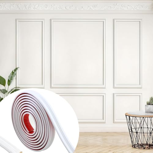 Garniture murale autocollante et flexible à faire soi-même, kits de panneaux muraux pour cadre, porte, décoration d'intérieur, panneaux de wainscoting, rail de chaise en TPE léger, à peindre et à
