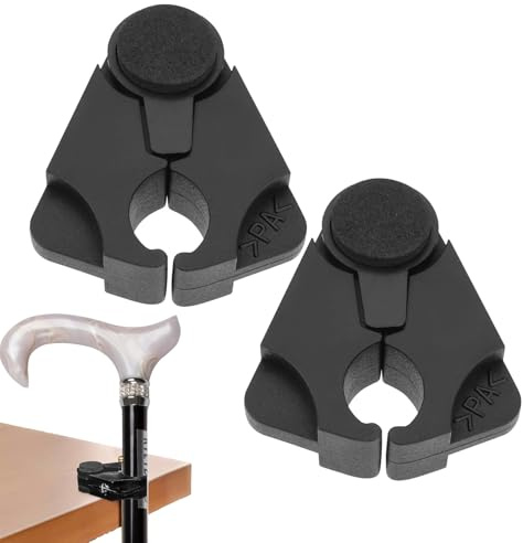 2 Stück Krückenhalter schwarz,Halterungen Für Gehstöcke & Krücken,Stockhalter Für Gehstöcke,Stockhalter,Gehstock Halterung,Einfaches Verstauen von Wanderstöcken,zur Befestigung an Tischen und Theken
