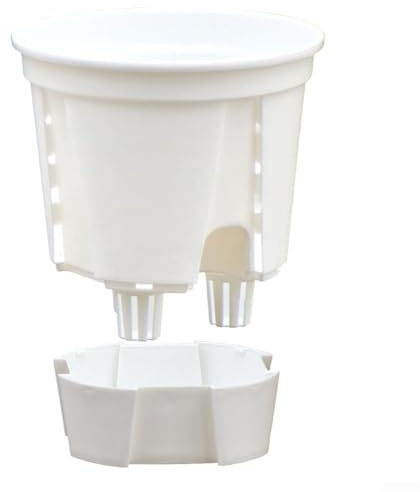 Oniissy Vaso da fiori in plastica con fori di drenaggio per orchidee e piante da interno ed esterno, design trasparente e bianco, per radici e crescita (bianco)