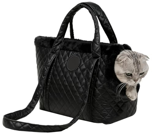 Trasportino per gatti | Pacchetto di tracolla regolabile impermeabile | Porta animali domestici, per gatti, cuccioli, viaggi invernali, passeggiate, auto, trasporto pubblico Al Ai