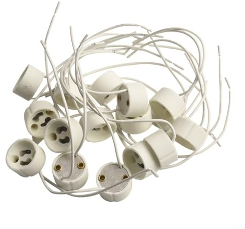 GU10 Fassung mit 150mm Draht, 10/15 Stück für Einbaustrahler und Halogenlampen (15 Stück)