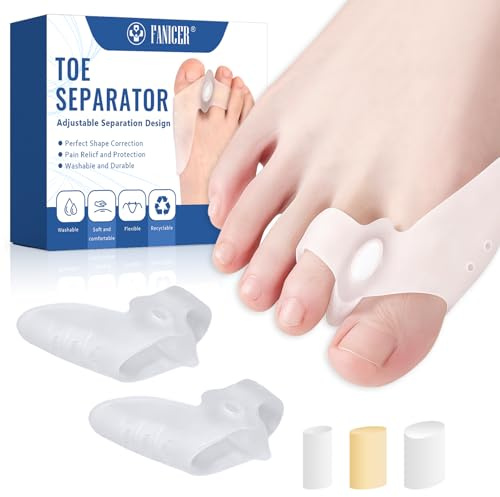2 Stück Zehenspreizer,Transparent Großzehen -Spreader,Wiederverwendbar Silikon Toe Separator,mehr Komfort zwischen den Zehen,für Den Täglichen Weg zur Arbeit,Outdoor-Sport und Reisen