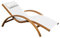 Outsunny Tumbona Tipo Hamaca para Jardín Terraza Playa Piscina o Patio 161x72x68 cm Color Blanco Hecha de Madera Malla y Texteline con Almohadilla
