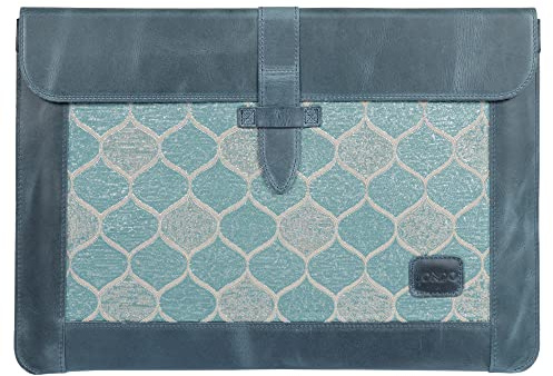 LONDO Leder Hülle Kompatibel mit MacBook Pro 14 & Air 13-13.3 Zoll (M5, M4, M3, M2, M1, Pro, Max) & iPad Pro 12.9, Premium Vollleder Laptop Tasche, Blue, Modelle 2020 bis 2026