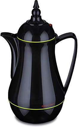 ROTPUNKT Isolierkanne 911 SEMA 1,0 l | Zweifunktions-Drehverschluss | BPA Frei- gesundes trinken | Warm + Kalthaltung | Glaseinsatz | black/electric summer squash