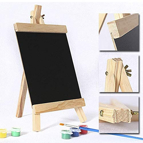 Kleine Tafel Holz-Staffelei 20 x 36 cm Mini Staffelei Kreidetafel Standtafel Kindertafel Maltafel klappbar Schreibtafel Werbetafel Hochzeits-deko Info-schild Schwarz