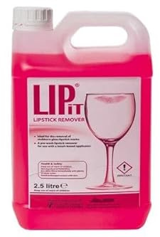 We Can Source It Ltd - Lipit Lipstick Remover for Glassware - Powerful 2.5 Litre Liquid Formula for Removing Lipstick & Grease Marks from Glasses - Ideal for Bars, Restaurants and Catering Use
