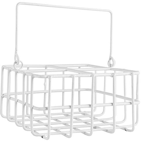 Vintage Home Ib Laursen 5917-11 Panier à 4 compartiments avec anse pour vinaigre/huile Blanc 16 x 16 x 8 cm