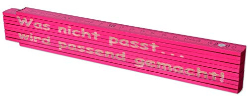 TE-Trend 2 m tumstock rosa meter stav personlig tullstav kvinnor laser gravyr skala ordspråk vad inte passar... är gjord för att passa rosa