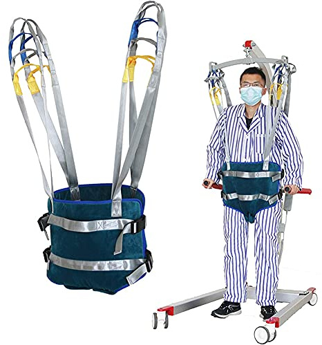 NACHEN Patient Hoist Lift Toileting Sling Premium Padded Sling, Standing Walking Aids Strap Belt for Nursing, Elderly, Disabled, Full Body Lifter Four Point Sling