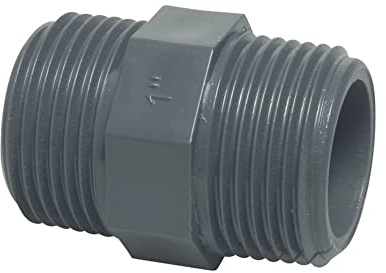 PVC Doppelnippel mit Sechskant, beidseitig AG - 1 Zoll - 2321538-A