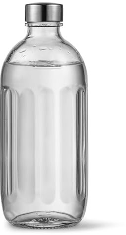 aarke Glasflasche [nur kompatibel mit Carbonator PRO] für Wassersprudler Carbonator Pro, Spülmaschinenfeste, mit Details in Edelstahl