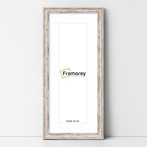 FRAMOREY Vintage Distressed Panorama Style Photo Frame, 20x9 Size Walnut Picture Frame With 16x5 Size White Mount, Home Decor Frames