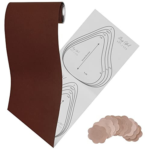Breast tape for large breasts – Extra Wide for Large Breast Lift, A to G Cup, 5 Pairs of Adhesive Bras Templates, Hypoallergenic Sticky Bra Boob Tape with 5 Nipple Covers (7.8” x 8’)