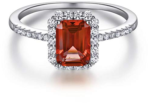 Funkelnder Damenring in 925 Sterling Silber mit Rubin und Smaragd Edelstein für Damen und Frauen I Ring Zirkonia Stein mit Profischliff Schmuck in Juweliersqualität