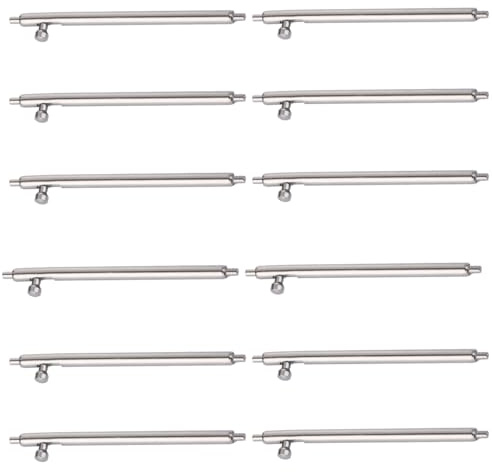 Rluobo 12 Stück Schnellwechsel Federstege, Edelstahl Federstege, Uhren Federstegwerkzeug Set mit Entriegelungsknopf, Uhrmacherwerkzeug für Uhren Armbänder