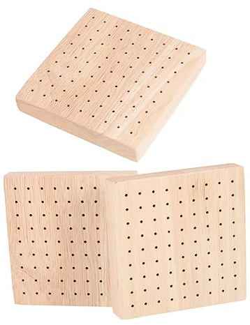 HEMOTON 3 Pièces Sucette Présentoir Carré Gâteau Stand Support en Bois Faveur De Mariage Bonbons Sucette en Bois Stand Sucre Sucette Tour Rustique Porte-Bonbons Bois Porte-Bonbons Bois