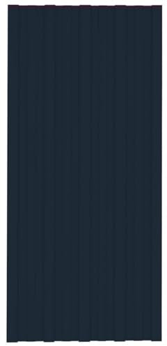 LAPOOH Dachpaneele 12 STK Trapezblech Dachplatten, Wellblechplatten Für Dach, Dachblech, Dachschindeln Für Gartenhaus, Verzinkter Stahl Anthrazit 100x45 cm