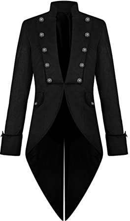 Odizli Frack - Costume da uomo medievale, stile gotico, steampunk, da passeggio, da uomo, per rinascimento vittoriano, vampiro, costume da vampiro, costume da vampiro, Halloween, carnevale, costume da