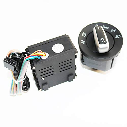 ZIxmix Car Headlight Switch Auto Auto Scheinwerfer Sensor Scheinwerfer Schalter + Steuermodul/Passend for VW T5 T5.1 Transporter 2003-2015 5ND941431B Headlight Switch