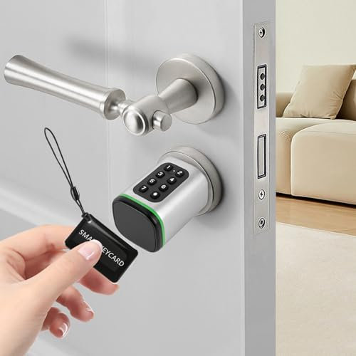Elektronisches Türschloss, Code elektronisches Türschloss Haustür für intelligentes Haus, Smart Zylinderschloss mit Notfallschnittstelle für 1.4-1.8in Türdicke und europäischen Standard-Schlossloch