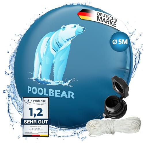 PoolBear | Poolkissen Winter 5m Winterkissen XXL I Pool-Luftkissen mit Doppelnaht inkl Reparaturset I Überwinterung-Frostschutz-Kissen Poolpolster