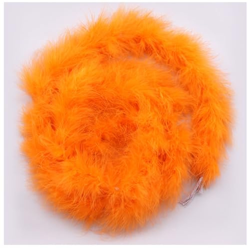Wisafory Federboa 2M Flauschige Feder Girlande Federschal Federboa zum Basteln Nähen Feder Boa Kostüm Zubehör für Hochzeit Karneval Mottoparty Weihnachten Party Dekoration Orange