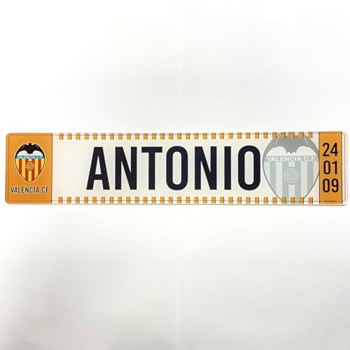 Valencia C.F. - Matricula Metacrilato Personalizada Equipo de Futbol - Matricula con Nombre - 38cm x 8cm - Placa Impresion Directa - Nombres Decorativos Personalizados