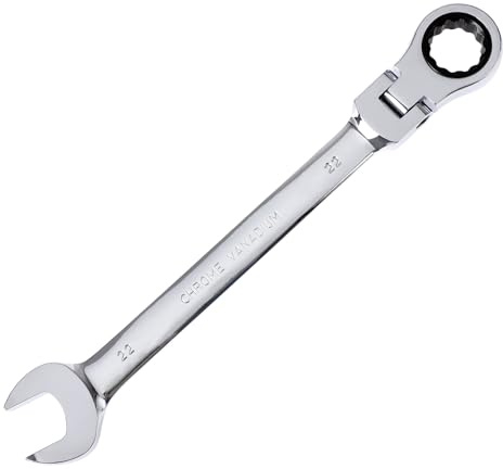 Gedlex Skiftnyckel Spärrnyckel 22 mm, 180° Flexibel, CV-stål Ringnyckel, Gaffel för Bilreparation och Husreparation