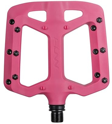 Funn Taipan MTB Flat Pedale Kunststoff, CrMo Achse | glasfaserverstärkt, 105 x 100 x 14 mm konkav, 6 wechselbare Alu-Pins pro Seite, ca. 380 g, für BMX und Gravel