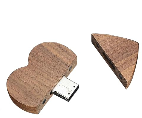 Herz USB Stick Holz 32 GB, TATMOHIK USB Speicherstick Geschenk Holz Flash Drive Memory Stick Pendrive Geburtstag/Jahrestag/Hochzeit（Enthält nur EIN USB Stick）