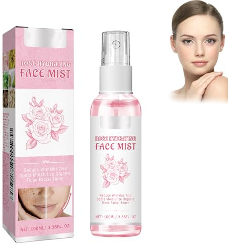 Agua de Rosas Orgánica, Tónico Exfoliante Iluminador, Tónico Facial, Exfoliante, Tonificante e Iluminador, Tónico Facial Hidratante, Limpieza Facial, Cuidado Facial, Anti-Acné
