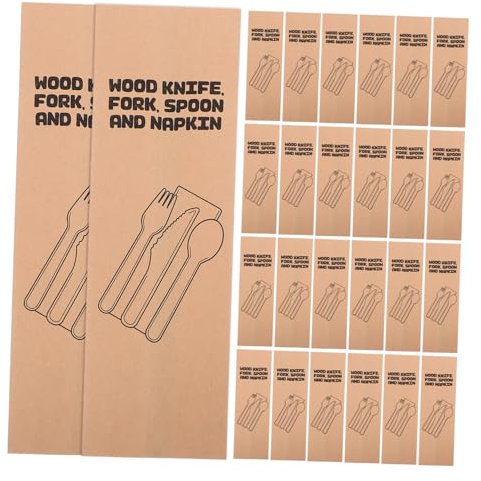 SHOWERORO Elegante Papier-geschirrhüllen 100 Stück Bestecktaschen Für Die Küche Besteckhüllen Tasche Für Hochzeiten Und Geburtstagsfeiern