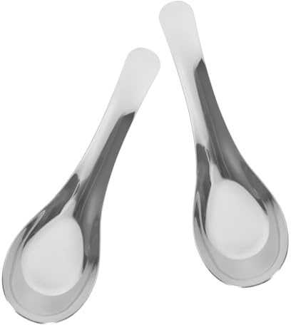 Gatuida 2 Pièces cuillère plate en acier inoxydable Services cuillères cuillère de cuisine générique le potage Cuillère à fentes cuillères à soupe cuillère à soupe en inox