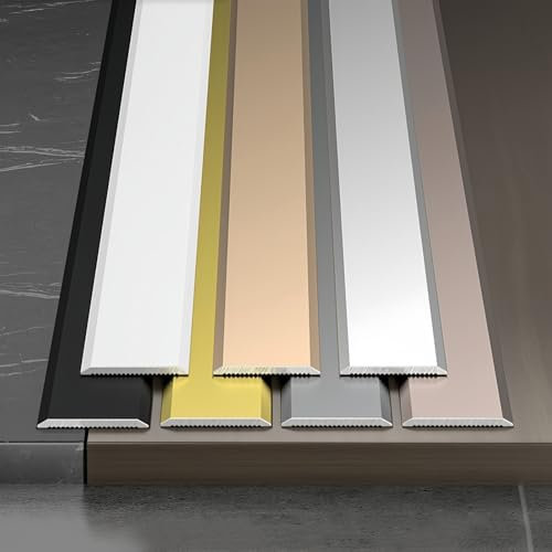 Coayuou Fußboden Übergangsprofil Aus Aluminium Fussbodenleiste 90cm* 3 Stück Metall Winkelleiste Kratzfest & Pflegeleicht Tuerleisten Für Fliesen, Teppich, Vinyl(Weiß,15mm)