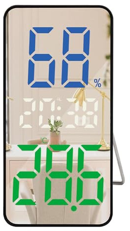 XuQiZZpp Sveglia verticale decorativa con grande display a LED, temperatura meteo digitale e luminosità regolabile, orologio adatto per anziani