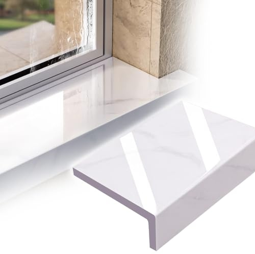 Tile Finish Bay Windows Sill Board Capping, Moisture Resistant Window Sill Ledge Cover/Guard, Water-Proof Windowsill Protector for Home Decor Remodel(100x20cm (39.4x7.9))