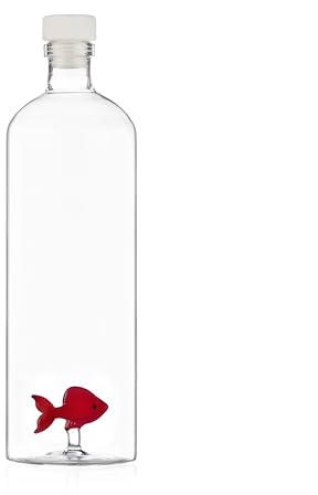 Ichendorf Milano Bouteille poisson rouge, collection Animal Farm, 115 cl, verre borosilicaté, fait à la main