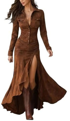 Long Party Dresses for Women UK Womens Vintage Western Dress Long Sleeve Bodycon Evening Gown Maxi Dresses Dressy Elegant Wide Leg Flowy Formal Party Cocktail Maxi Dresses for Woman Ladies Gold