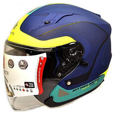 MT Motorrad Jet Helm Avenue SV Crossroad blau / grün in M 57 - 58cm