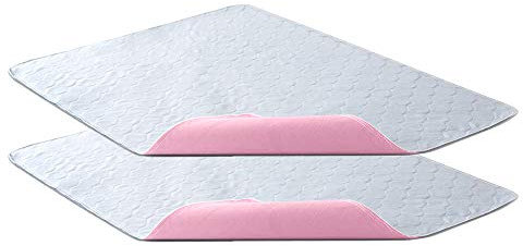 Bedecor Pack 2 Empapadores Cama Adultos Lavables 70 x 90cm (Rosado),Impermeable Reutilizables Empapadores Bebe Super Absorbente 4 Capas de protección