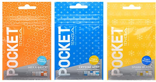 POCKET TENGA VARIETY SET SEASON 2 (HEXA-BRICK + CRYSTAL MIST + SPARK BEADS) Multi