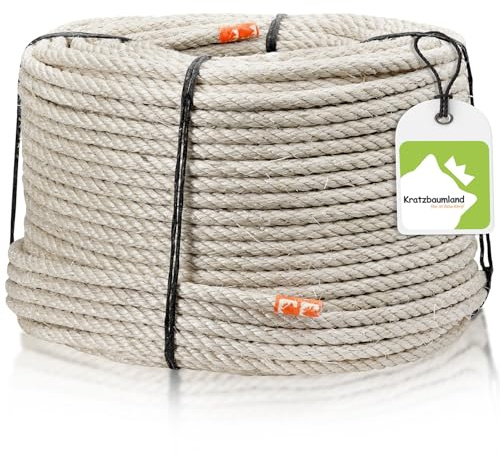 Kratzbaumland Premium-Sisalseil grau 10 mm, graues Sisalseil für Kratzbäume (versch. Längen) (40 Meter)