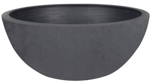 EDA - Vasque Basalt'Up 25 cm - 3,3 L - Décor Imitation Béton - Ø 24,5 x H.10,5 cm - Gris Anthracite