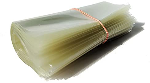 100 x Schrumpfschlauch geschnitten, Sleeves, ca. 130 mm breit, 143 mm lang, 0,04 mm dick Schrumpffolie in Schlauchform